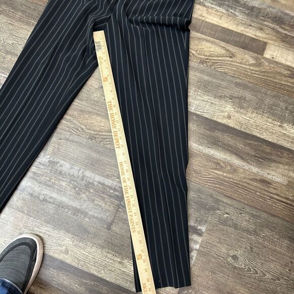Jones New York Suit Pants Black Pinstriped Lined Poly Blend Size 6 Stretch - Picture 6 of 11